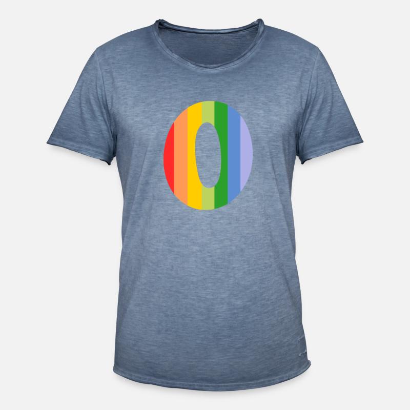 Buchstabe oder Regenbogen - Männer Vintage T-Shirt - Vintage Denim