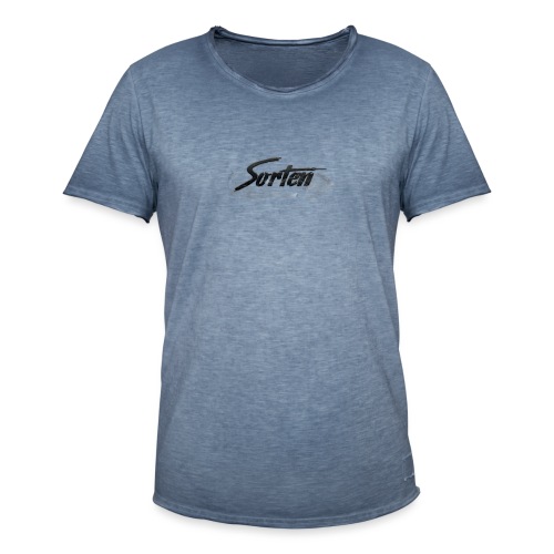 Sorten Logo - Vintage-T-skjorte for menn