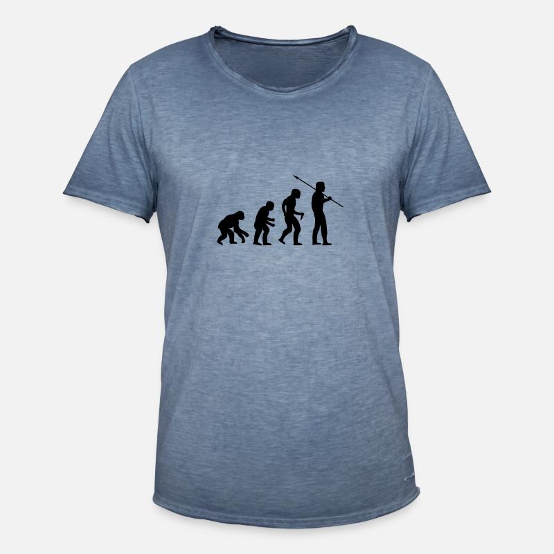 EVOLUTION Abe til menneske - Herre vintage T-shirt - vintage-denim