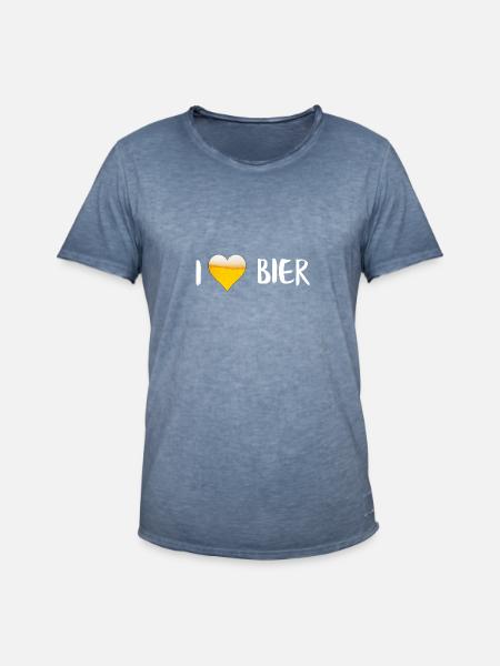 Bierliebe - Männer Vintage T-Shirt - Vintage Denim