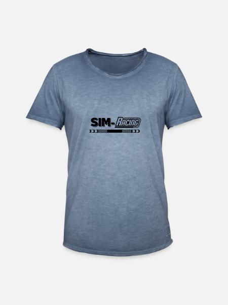 SIM RACING - Männer Vintage T-Shirt - Vintage Denim