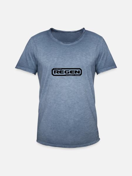 Regen kommt rein. - Männer Vintage T-Shirt - Vintage Denim