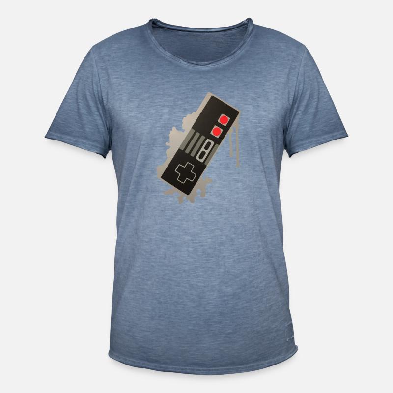 NES controller graffiti - Men's Vintage T-Shirt - vintage denim