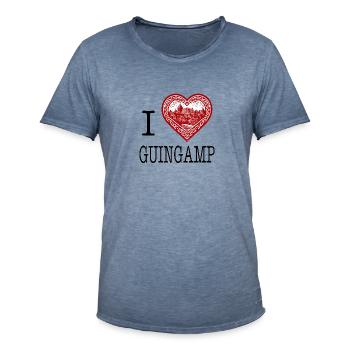 I love Guingamp by I love Bretagne - Männer Vintage T-Shirt - Vintage Denim - Vorne