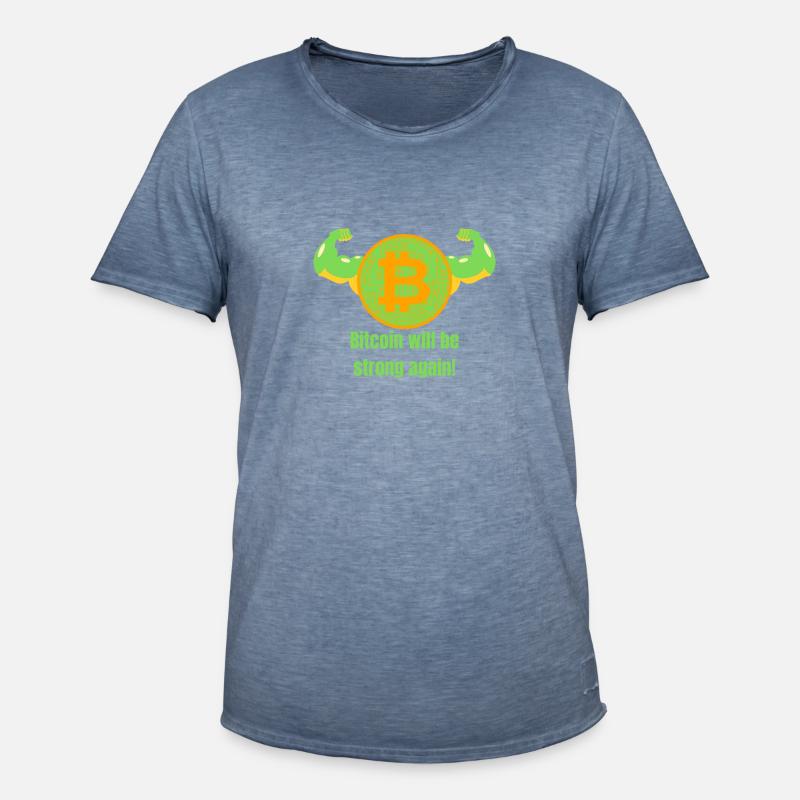 Bitcoin wird wieder stark - Männer Vintage T-Shirt - Vintage Denim