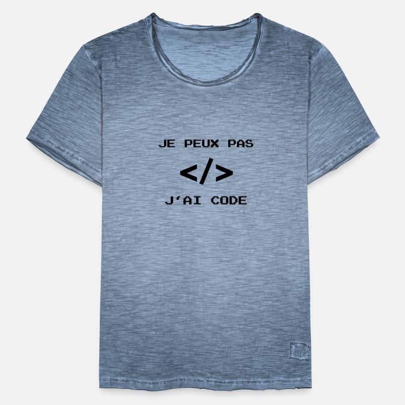 je peux pas j ai code développeur javascript dev T-shirt vintage Homme