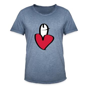 Ich liebe Penisse - I love penises - Männer Vintage T-Shirt - Vintage Denim - Vorne