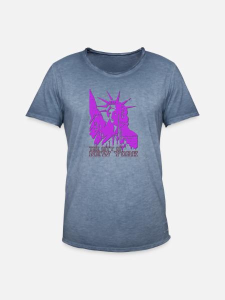 Die Stadt New York - Männer Vintage T-Shirt - Vintage Denim