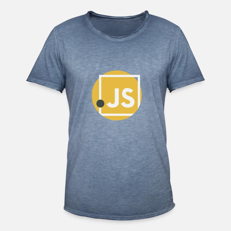 JavaScript dot JS - Men's Vintage T-Shirt - vintage denim