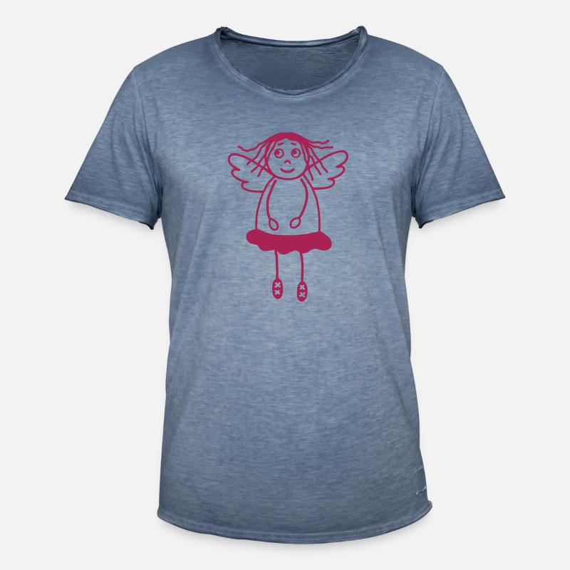 Schutzengel Mädchen - Männer Vintage T-Shirt - Vintage Denim