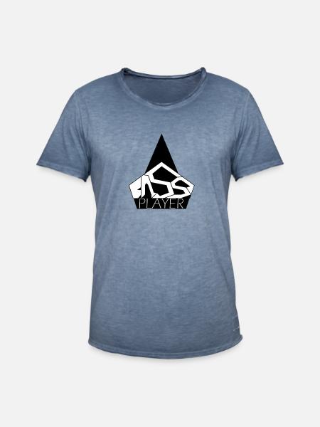 Bass Player White - Männer Vintage T-Shirt - Vintage Denim