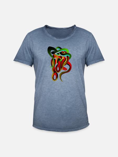 Snakes - Männer Vintage T-Shirt - Vintage Denim