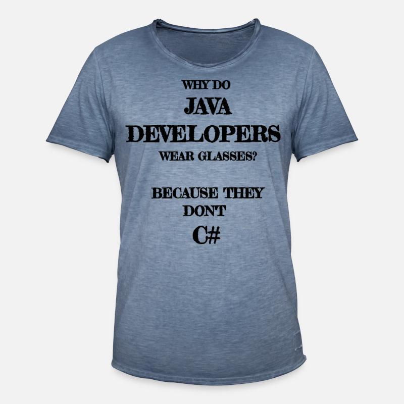 java developers joke Java Developer - T-shirt vintage Homme - vintage bleu jeans