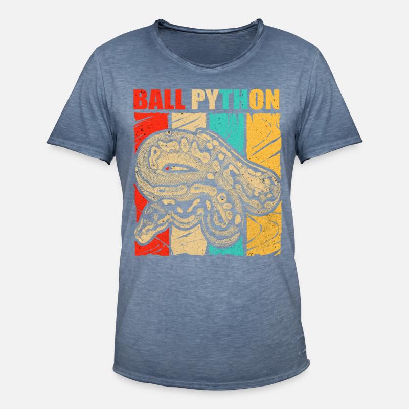 Python - Men's Vintage T-Shirt - vintage denim