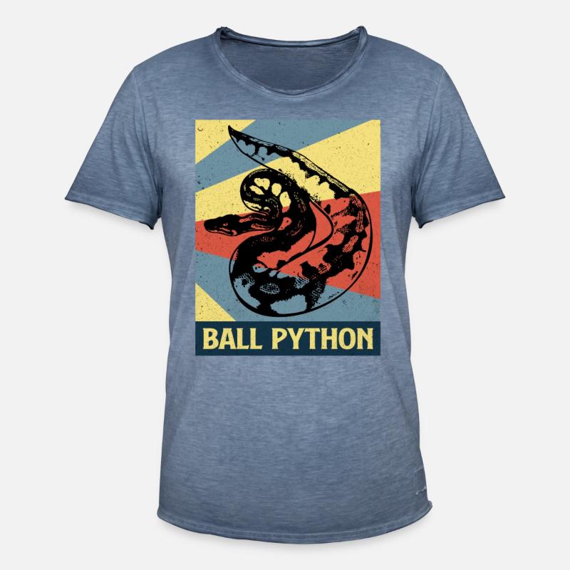 Python - Männer Vintage T-Shirt - Vintage Denim