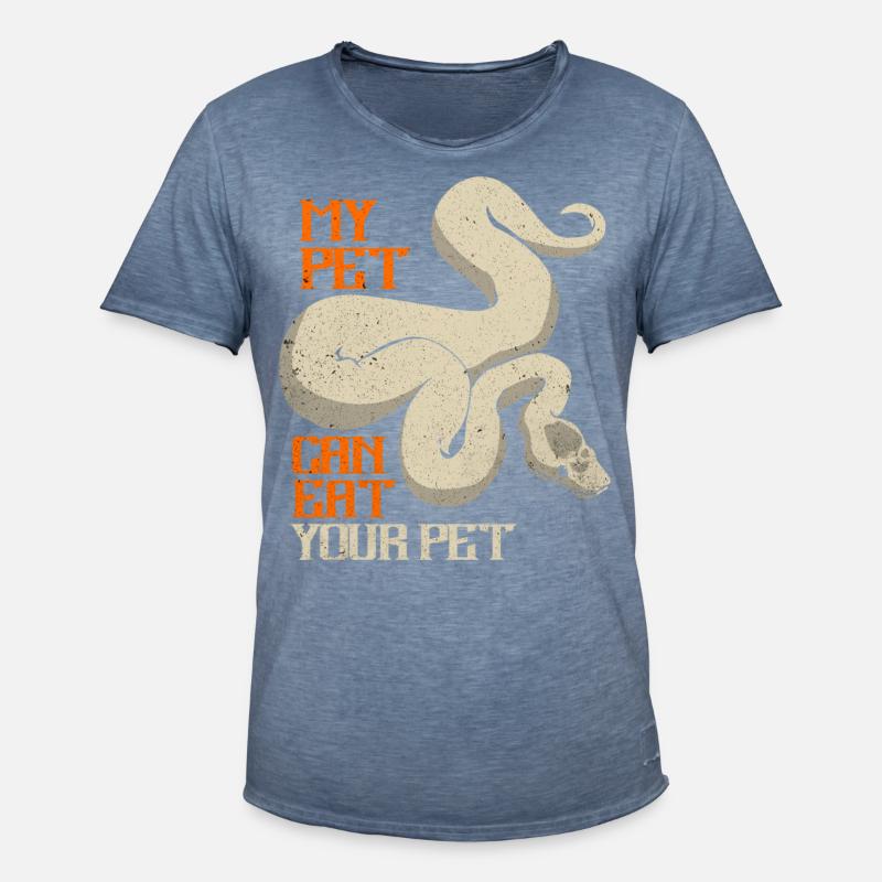 Python - Männer Vintage T-Shirt - Vintage Denim