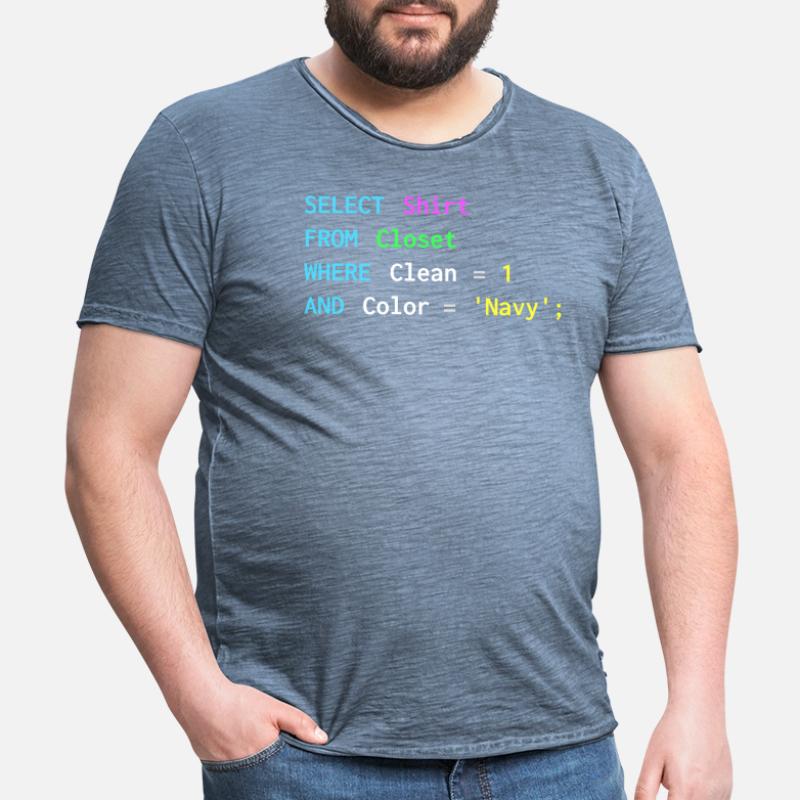 Funny SQL design for sql programmers, DBA, Men's Vintage T-Shirt