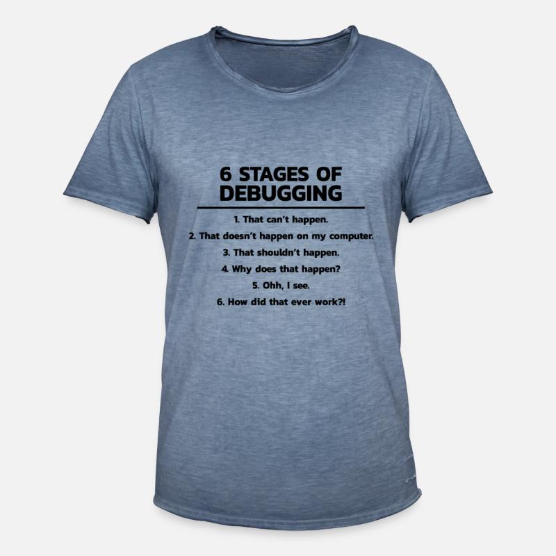 Programmeur Debugging Debug - T-shirt vintage Homme - vintage bleu jeans