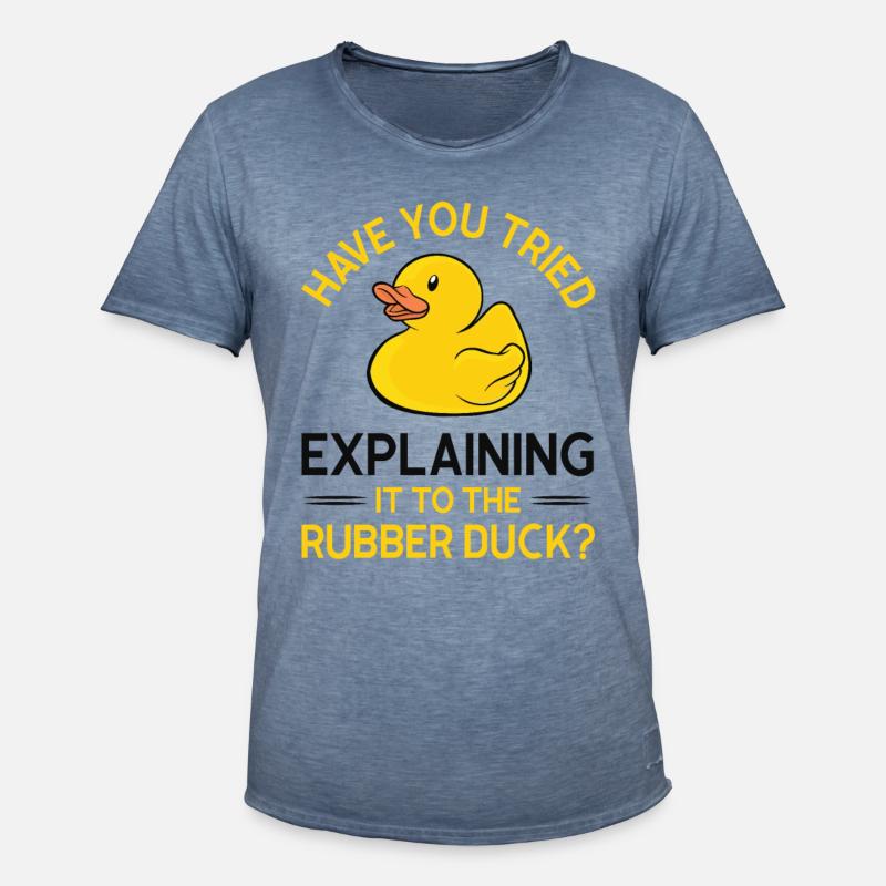 Programmierer Gummiente Debug - Männer Vintage T-Shirt - Vintage Denim