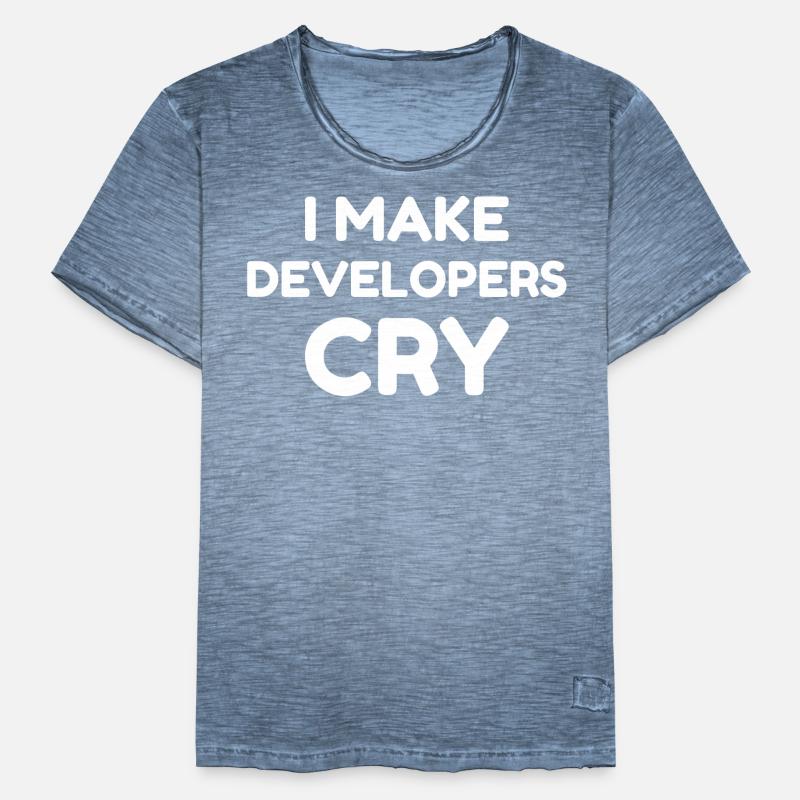 QA Engineer Funny I Make Developers Cry design tee Men's Vintage T-Shirt