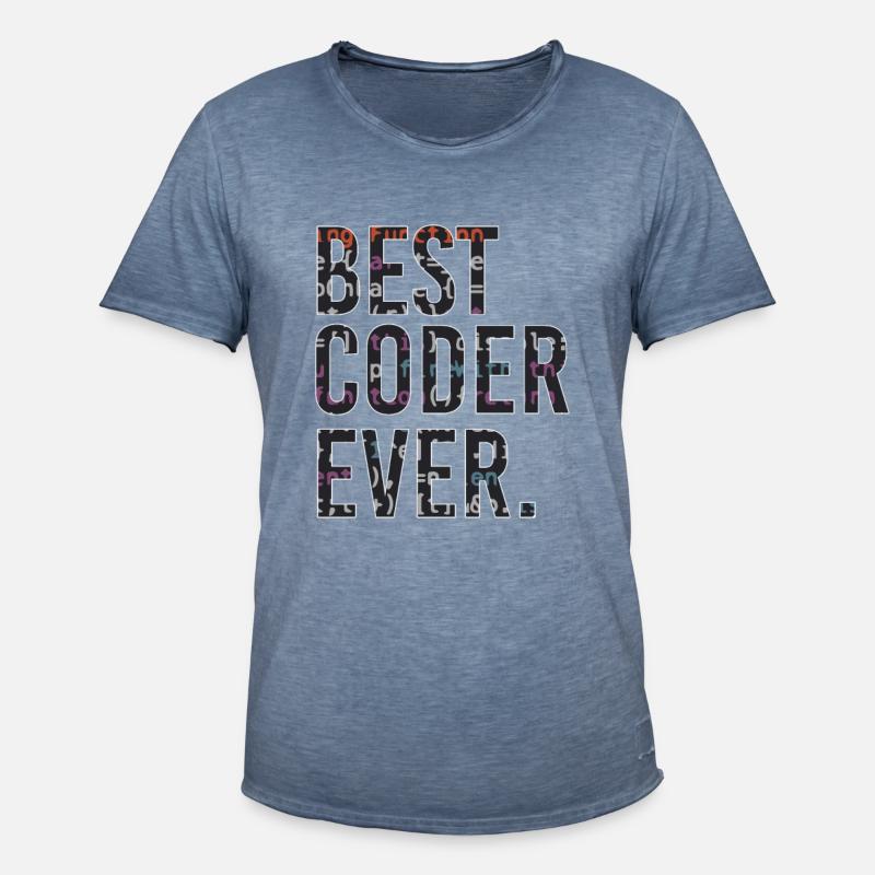 Best programmer code coder - Men's Vintage T-Shirt - vintage denim