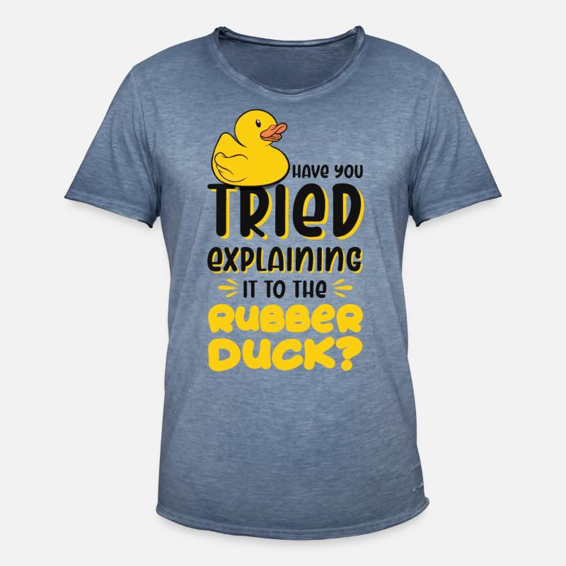 Programmierer Programming Duck Gummiente - Männer Vintage T-Shirt - Vintage Denim