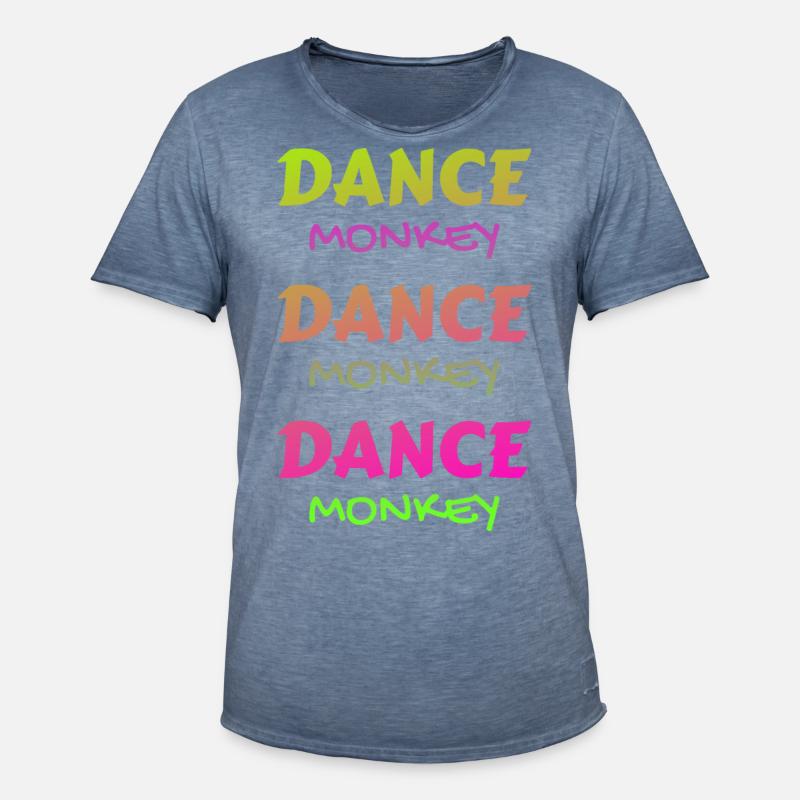 Dance Monkey bunt schön einzigartig - Männer Vintage T-Shirt - Vintage Denim