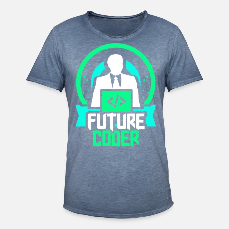 Zukünftiger Coder Coding Programmierer Code - Männer Vintage T-Shirt - Vintage Denim