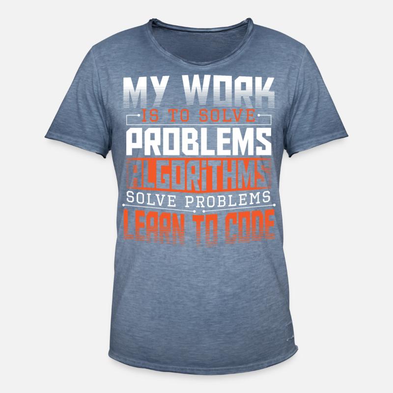 HTML Computer Engineer Hacker - Men's Vintage T-Shirt - vintage denim