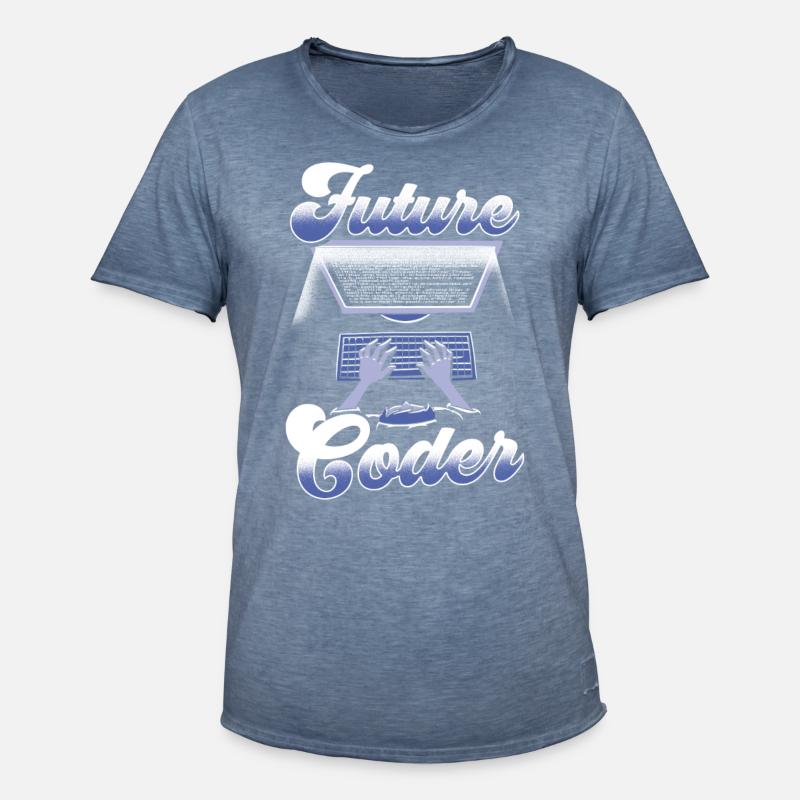 Zukünftiger Coder Code Programmierer Coding - Männer Vintage T-Shirt - Vintage Denim