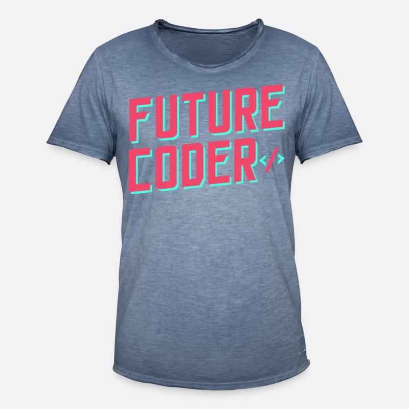 Future Coder Coding Code Programmer - Men's Vintage T-Shirt - vintage denim