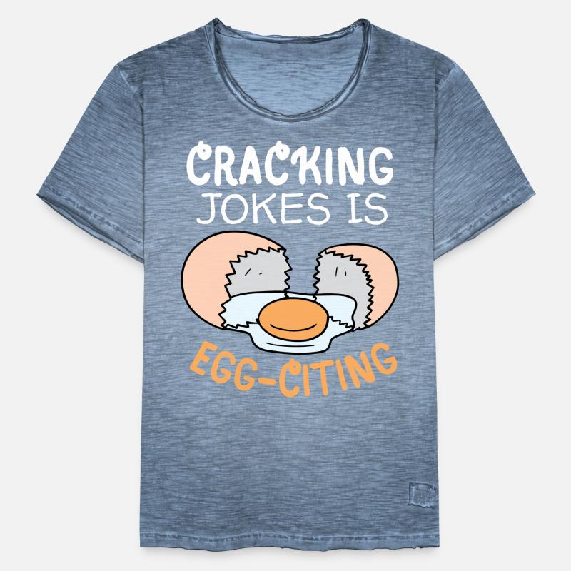 Egg, Eggs, Funny Saying, Pun Egg-citing Joke Men's Vintage T-Shirt