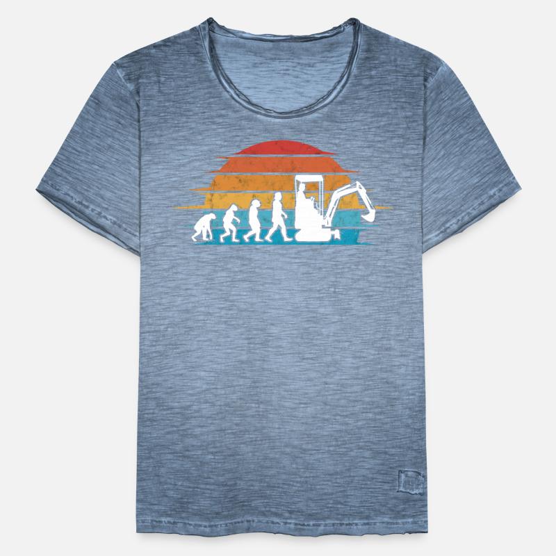 Bagger Evolution Baggerführer Baggerfahrer Männer Vintage T-Shirt