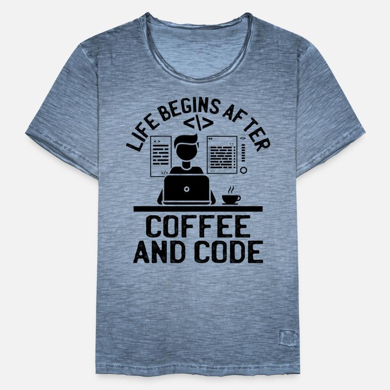 Café Codage Programmeur Codeur Développeur Nerd Coff T-shirt vintage Homme