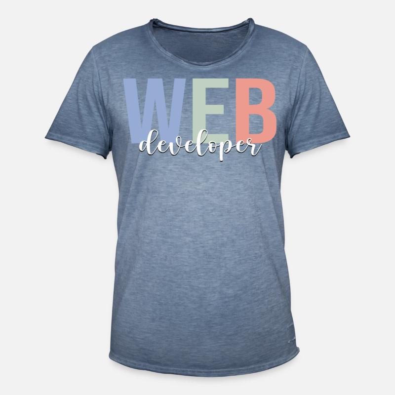 Web Developer Coding Programmer Programming - Men's Vintage T-Shirt - vintage denim