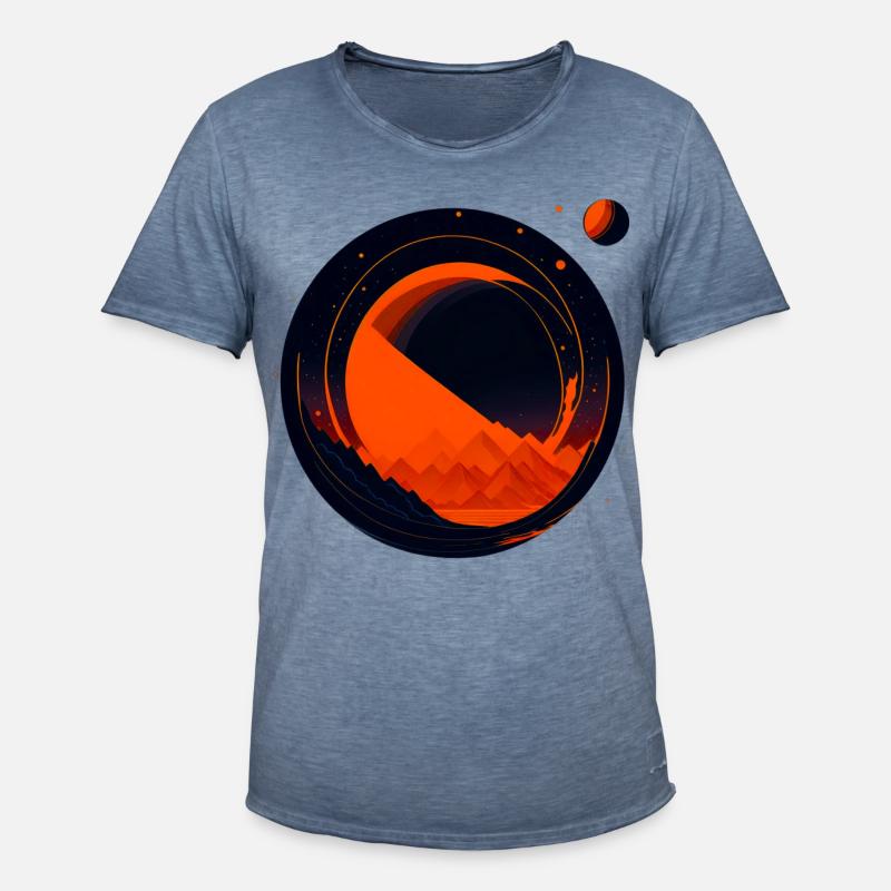 Space View / Mars 02 - Männer Vintage T-Shirt - Vintage Denim
