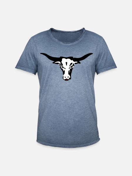 longhorn texas - Männer Vintage T-Shirt - Vintage Denim