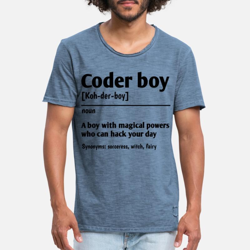 Coder Boy Definition Noun Software Developer Progr Männer Vintage T-Shirt