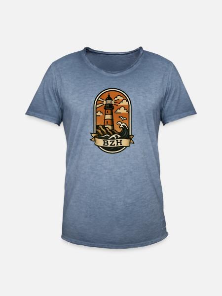 BZH Old School Tattoo - Männer Vintage T-Shirt - Vintage Denim