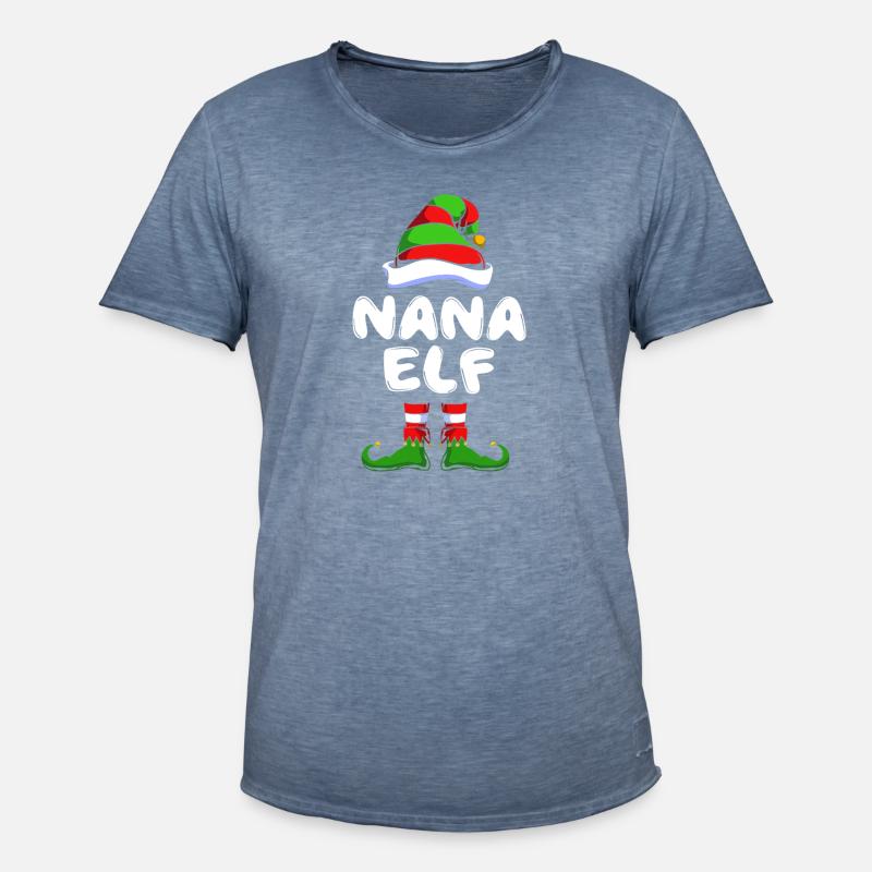 Elfe Elf Weihnachtsgeschenk Oma Großmutter - Männer Vintage T-Shirt - Vintage Denim
