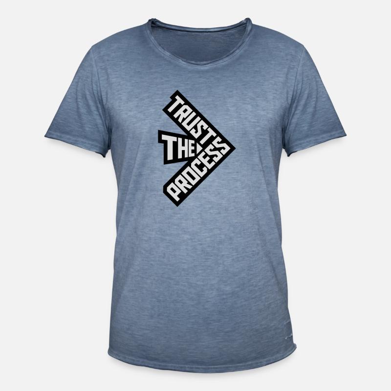 faire confiance au processus Devis - T-shirt vintage Homme - vintage bleu jeans