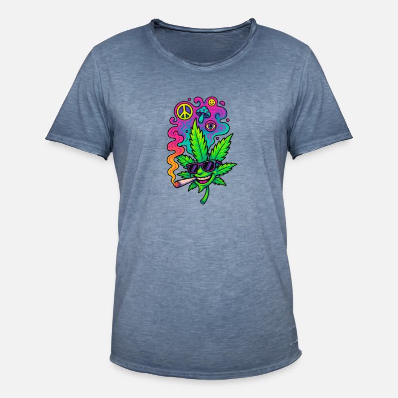GreenGlow - Männer Vintage T-Shirt - Vintage Denim