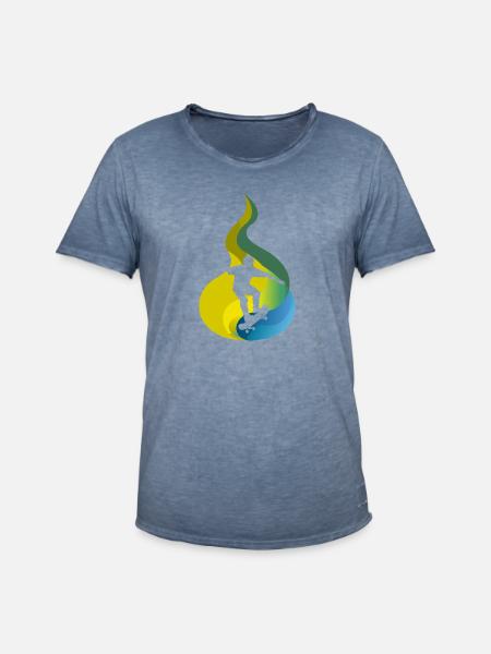 Longboard Skaten - Männer Vintage T-Shirt - Vintage Denim