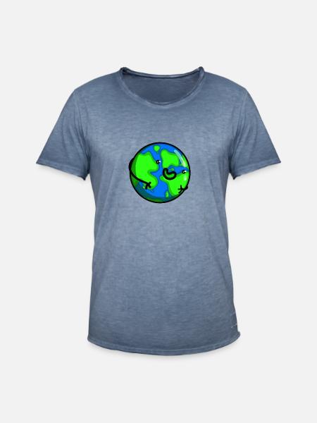 Planet Erde - Männer Vintage T-Shirt - Vintage Denim