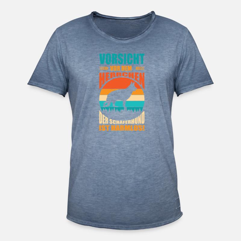 Schäferhund Geschenke Hund Herrchen Gassi - Männer Vintage T-Shirt - Vintage Denim