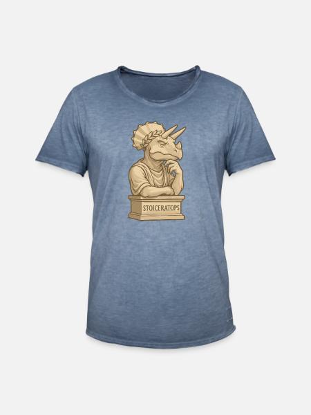 Stoiceratops - T-shirt vintage Homme - vintage bleu jeans