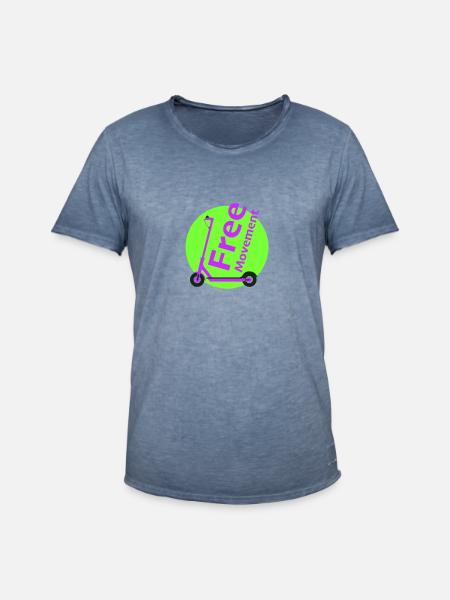 Kostenloser Elektroroller - Männer Vintage T-Shirt - Vintage Denim
