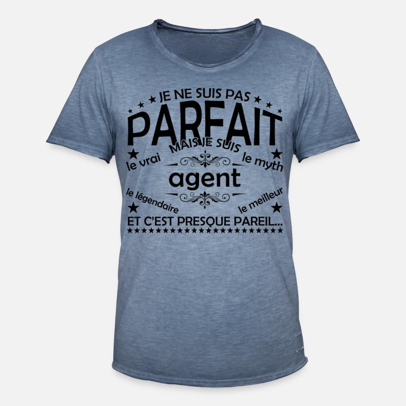 Geschenkagent Agent Der echte Agent - Männer Vintage T-Shirt - Vintage Denim