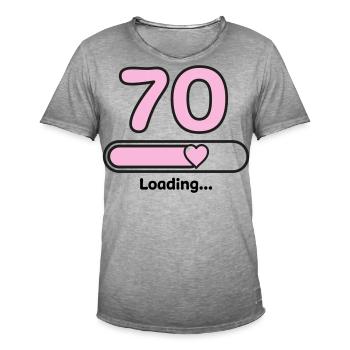 70 years birthday - Men's Vintage T-Shirt - vintage grey - Front - Jose (178cm)
