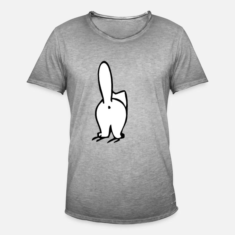 Simons Cat Butt Drawing Comic - Men's Vintage T-Shirt - vintage grey